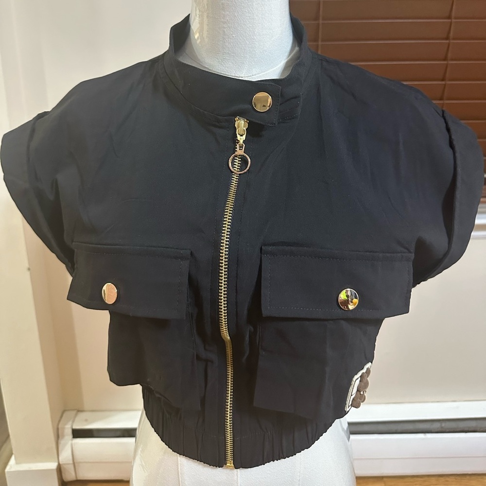Black Women's zipper blouse